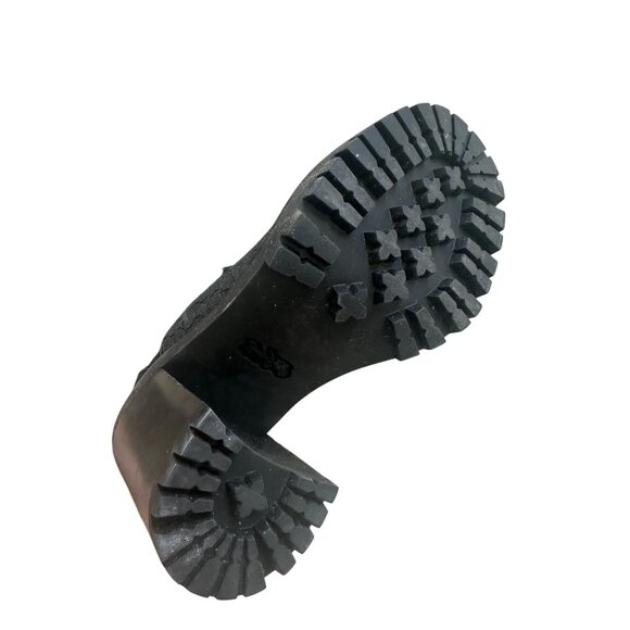 Coach Black Lace-Up Combat Boots with Chunky Heel - Picture 6 of 12